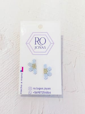 Aros Mini media flor celeste1