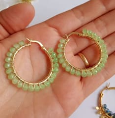 Argolla acero inoxidable verde