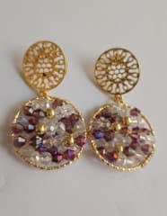 Aros Esfera Piedras lila