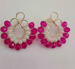 Aros Figura Alambre fucsia