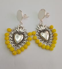 Aros Sagrado Corazón amarillo