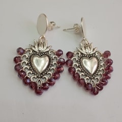 Aros Sagrado Corazón lila