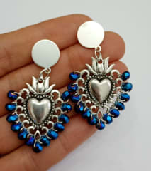 Aros Sagrado Corazón azul
