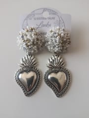 Aros Mostacilla Corazón Mexicano crema