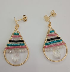 Aros Gota Piedras gota blanca