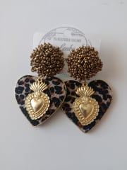 Aros Tela de Jeans reciclados animal print