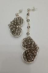 Aros Corazón Asimétrico gris