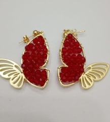 Aros Mariposa rojo