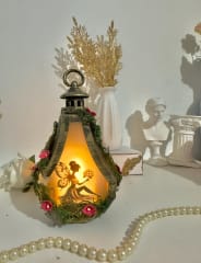 Farol tipo gota negro con dorado