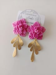Aros Flor fucsia