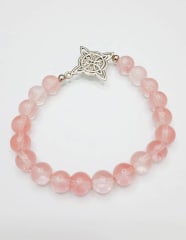 Pulsera Nudo Bruja Cuarzo Cherry