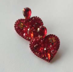 Aros Topito Corazón Gema rojo 2