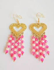 Aros Corazón piedras colgantes