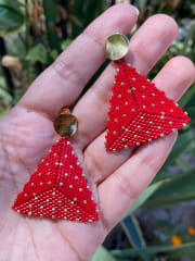 Aros Triángulos rojos puntitos