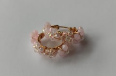 Argollitas pequeñas flor rosada