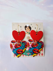 Aros Corazón Doble Pop Art