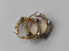 Argollitas pequeñas gota gris