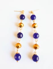 Aros Cascada azul dorado