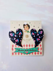 Aros Corazón Grande Flores 1