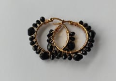 Argollitas pequeñas gota negro