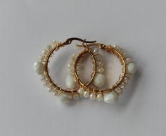Argollitas pequeñas gota blanco