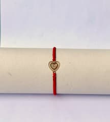 Pulsera Corazón oro rojo