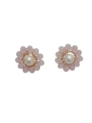 Aros Flor rosada maj