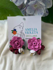 Aros Bouquet en tonos rosa y blanco
