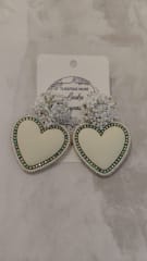 Aros Corazón mostacilla blancos