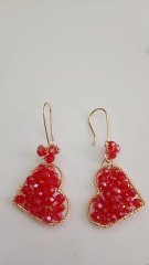 Aros Corazón rojo gancho