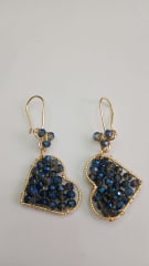 Aros Corazón azul gancho