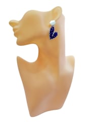 Aros Maxi Corazón plata azul