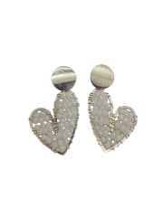 Aros Maxi Corazón plata blanca
