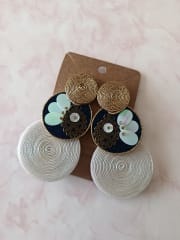 Aros triple soutache blanco