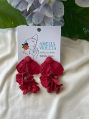 Aros Racimo de flores en rojo