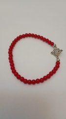 Pulsera nudo jade rojo pequeña
