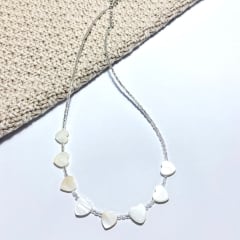 Collar Concha corazón plateado