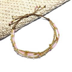 Pulsera triple mix rosa