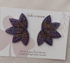 Aros hojitas pequeñas morada