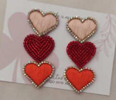Aros Corazón triple naranjo