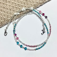 Maxi pulsera mix plateado 46 cm más alargue