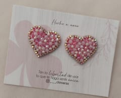 Aros Topito pequeña pedrería rosado