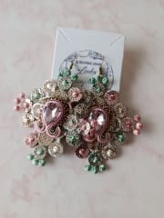 Aros pasamanería, soutache mostacilla dorada