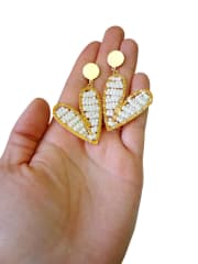 Aro Maxi Corazón mostacilla blanca