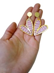 Aro Maxi Corazón mostacilla rosada