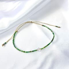 Pulsera Bicone mix verde