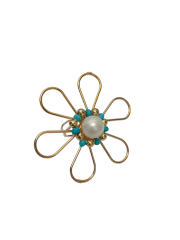 Anillo Flor turquesa