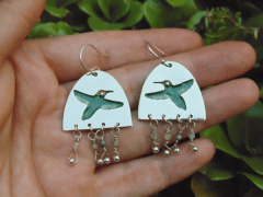 Aros Picaflor esmalte y piedras