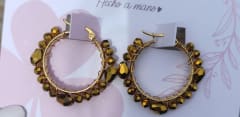 Aros Argollitas pequeñas gotadorada