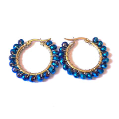 Aros Argolla azul metalizado